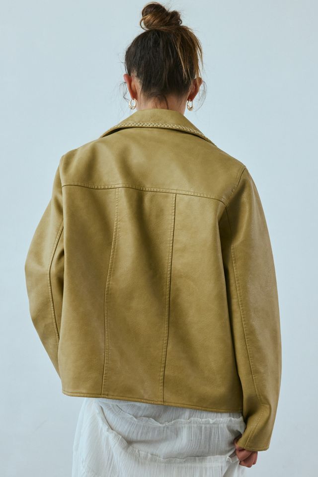 Kimchi Blue Jenna Embroidered Faux Leather Jacket | Urban