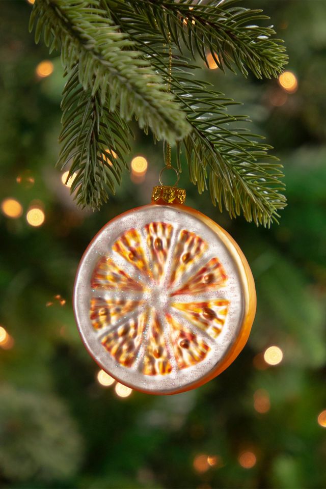 Glittered Orange Slice 3in Ornament #1