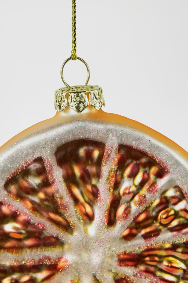Glittered Orange Slice 3in Ornament #2