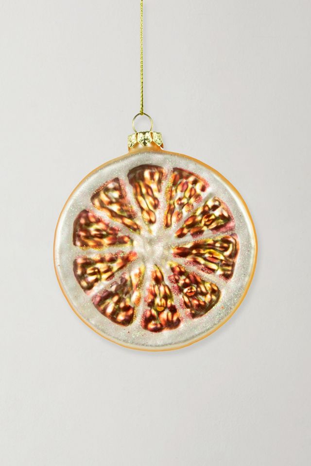 Glittered Orange Slice 3in Ornament