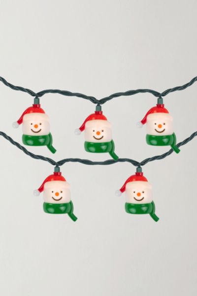 Urban Outfitters Snowman Heads 7ft String Lights In White At