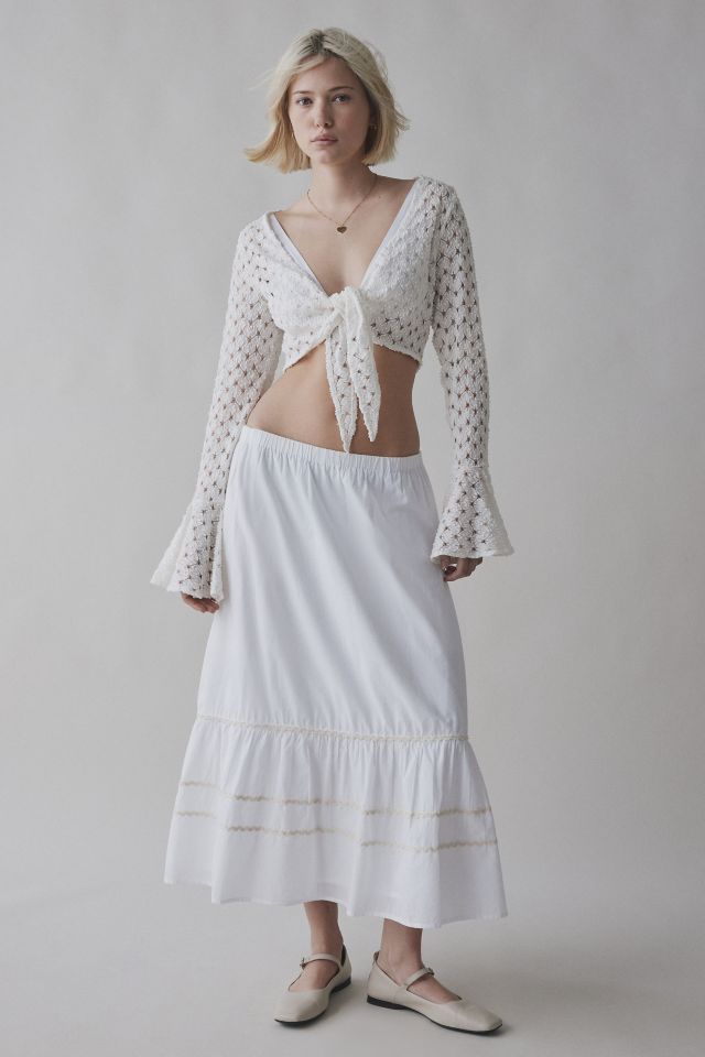 Kimchi Blue Blouse courte à manches cloche et nœud devant en opale #2