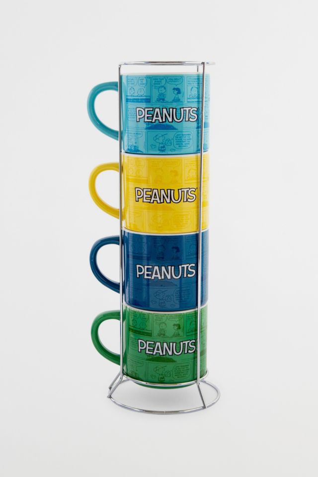 Peanuts Characters Ceramic Stacking Mug Set with Rack #1