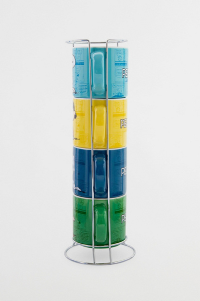 Peanuts Characters Ceramic Stacking Mug Set with Rack - Thumbnail 3