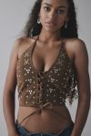 UO Teya Studded Faux Suede Halter Top