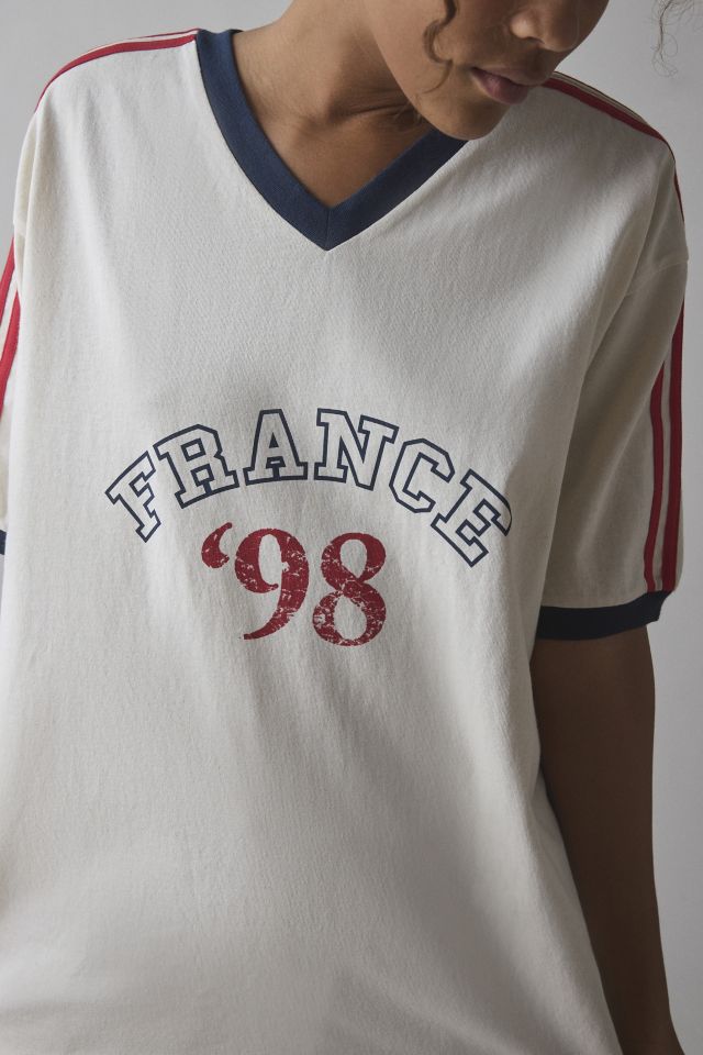 1998 France Oversized V-Neck Jersey Tee #3