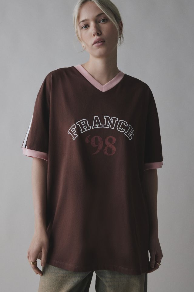 1998 France Oversized V-Neck Jersey Tee #1