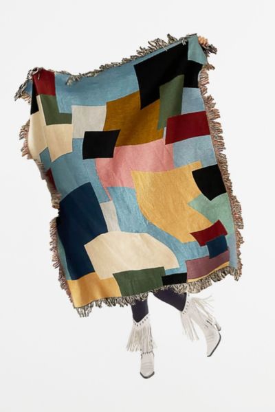 CLR SHOP PATCHWORK WOVEN THROW BLANKET AT URBAN OUTFITTERS 