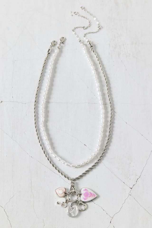 Val Pearl Layering Charm Necklace Set #1