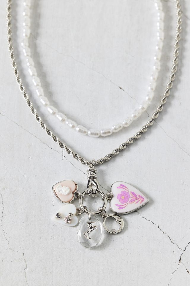 Val Pearl Layering Charm Necklace Set #2
