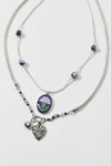 Jane Carnation Flower Pendant Layering Necklace Set