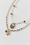 Jane Carnation Flower Pendant Layering Necklace Set