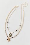 Jane Carnation Flower Pendant Layering Necklace Set