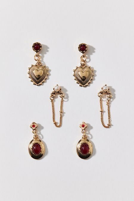 Red Gem Bow necklace and earring set Red Gem Bow necklace and earring set