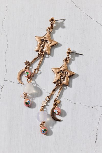 Nina Celestial Star & Moon Drop Earring