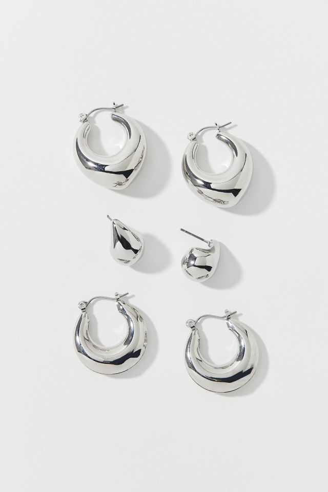 Oblong Chubby Hoop Earring Set #2