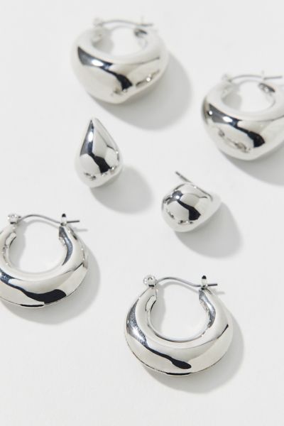 Textured Medium Chunky Hoop Earring