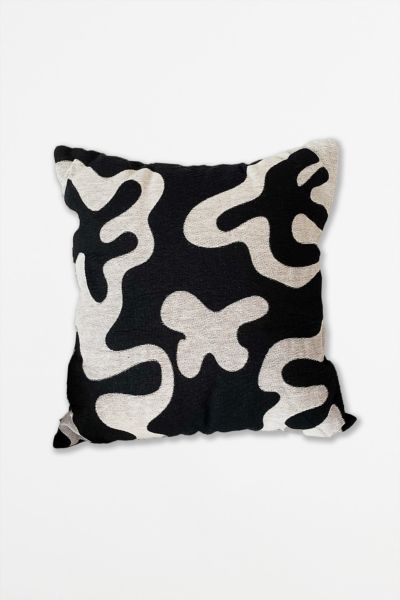 Clr Shop Dancing Shapes Woven Throw Pillow In Oyster At Urban Outfitters