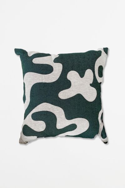 Clr Shop Dancing Shapes Woven Throw Pillow In Cool Forest At Urban Outfitters