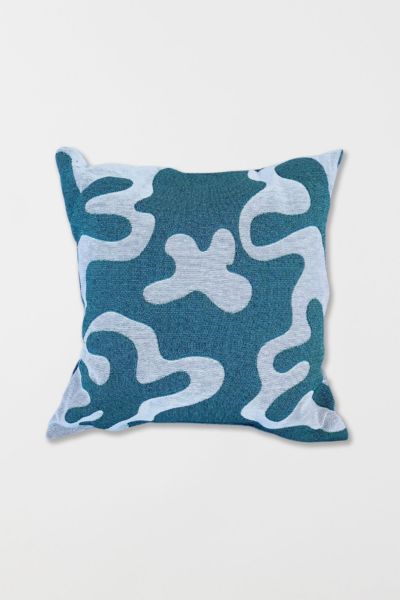 Clr Shop Dancing Shapes Woven Throw Pillow In Evergreen At Urban Outfitters