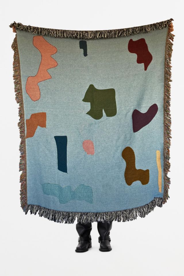 Clr Shop Abstract Form Woven Throw Blanket #1
