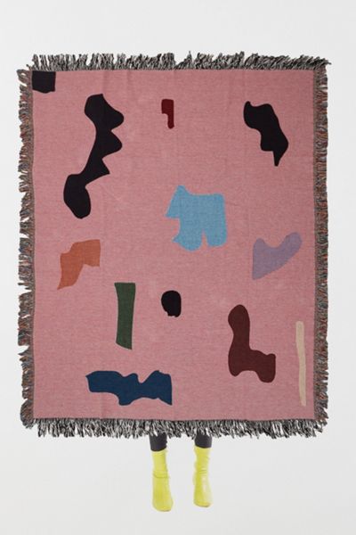 Clr Shop Abstract Form Woven Throw Blanket
