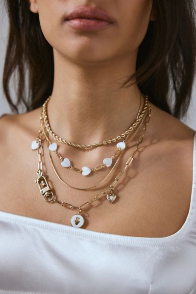 Hearts & Charms 5-Piece Layering Necklace Set