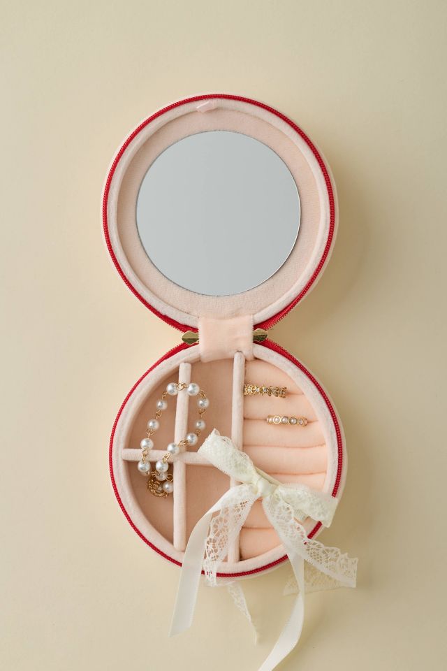 Étui à Bijoux en Velours Cerise #1