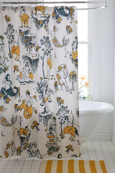 Deny Designs The Whiskey Ginger For Deny Zodiac Toile Pattern Shower Curtain In Cream At Urban Outfitters In Animal Print