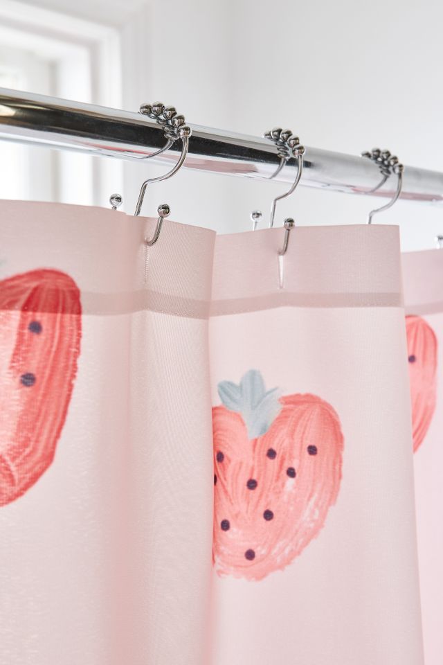 Emanuela Carratoni  Strawberries On Pink Shower Curtain #2