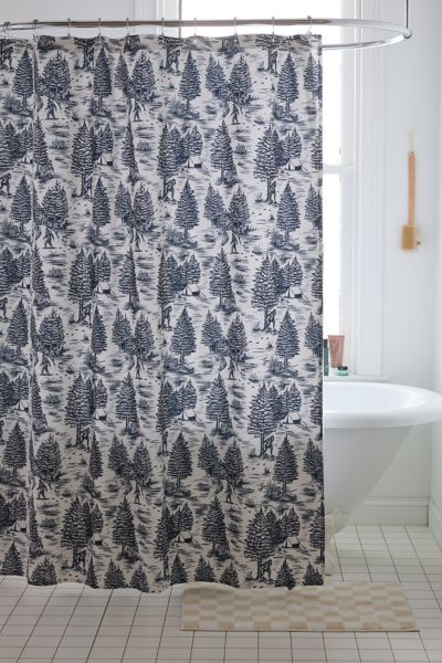 Deny Designs Beth Norton For Deny Bigfoot/sasquatch Touile De Jouy Shower Curtain In Black At Urban Outfitters In Neutral