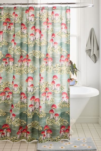 DENY DESIGNS MARUFEMIA FOR DENY MOSSES AND MOSAIC SHOWER CURTAIN IN GREEN AT URBAN OUTFITTERS 