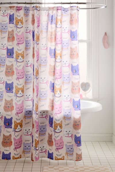 Deny Designs Krissymast For Deny Cats In Purple And Brown Shower Curtain In Purple At Urban Outfitters In Purple