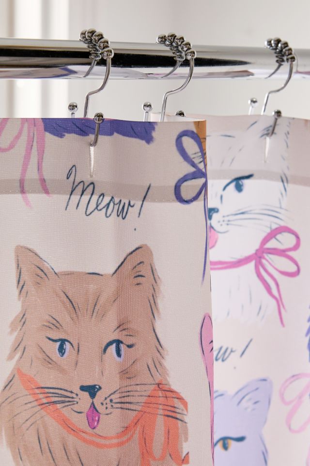 Krissymast  Cats In Purple And Brown Shower Curtain #2