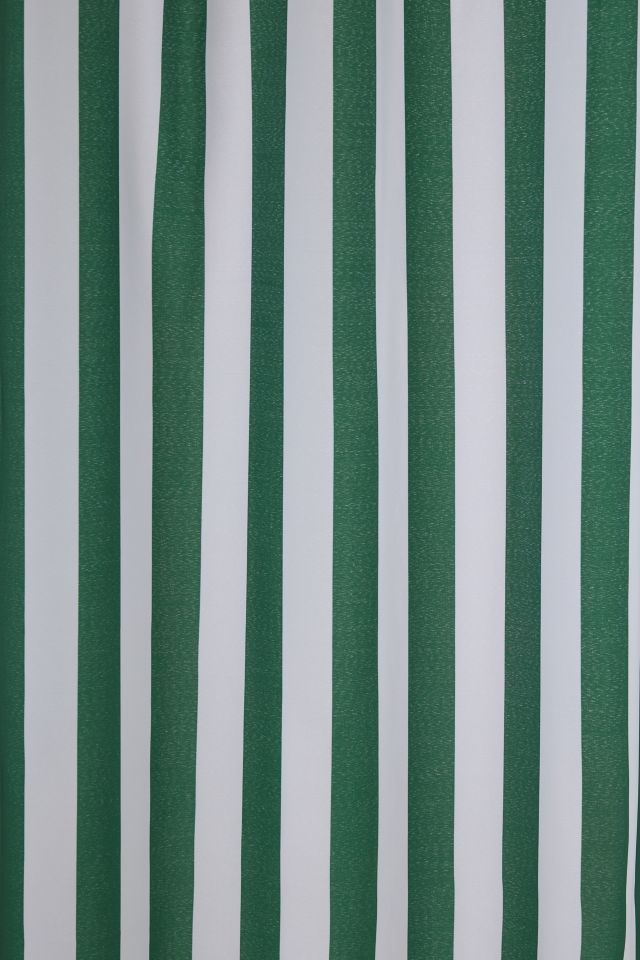 Honor And Obey Original Forest Green And White Trent Stripe Shower Curtain #1