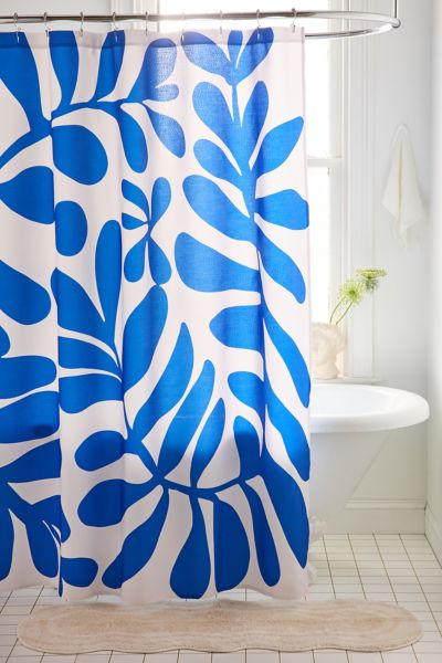 Deny Designs Little Dean For Deny Blue Foliage Shower Curtain In Blue At Urban Outfitters In Blue
