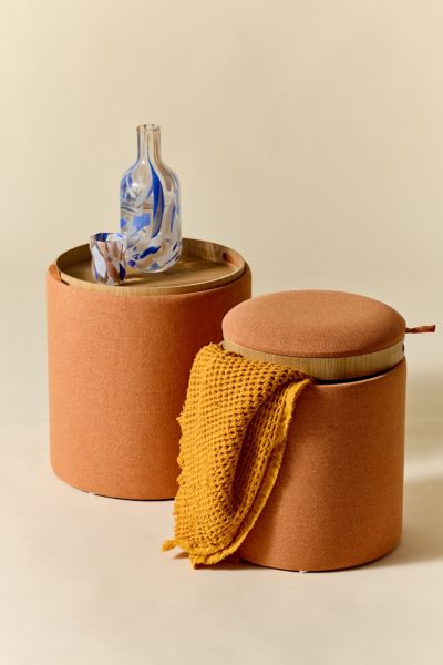 Urban Outfitters Lea Nesting Storage Ottoman Set In Orange At