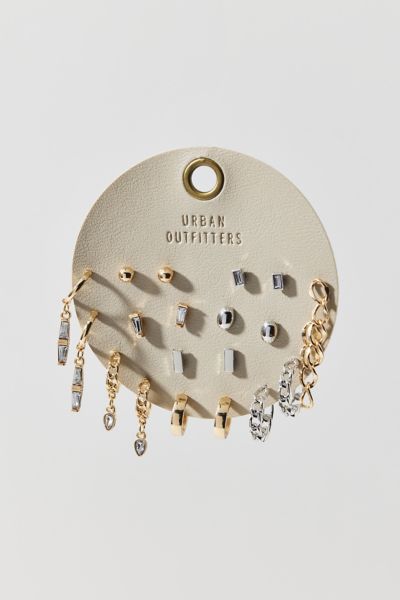 Urban Outfitters Bella Mixed Metal Rhinestone Earring Set In Mixed Metal, Women's At  In Mixed Metal