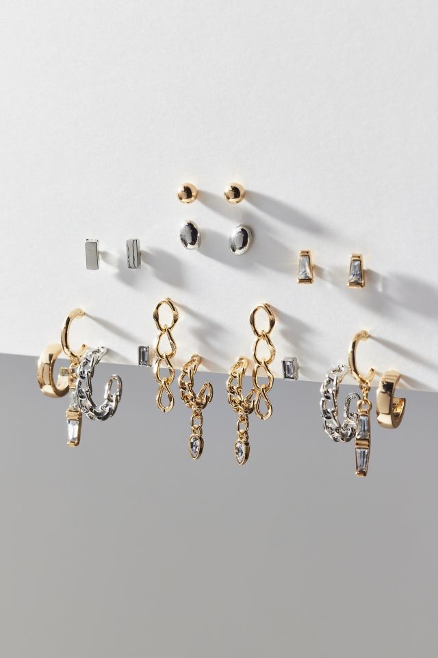 Bella Mixed Metal Rhinestone Earring Set #3