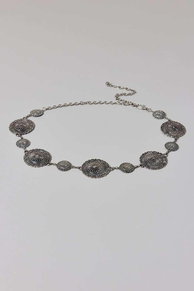 Distorted Western Circle Metal Chain Belt