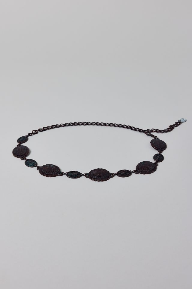 Medallion Oxidized Metal Chain Belt #1