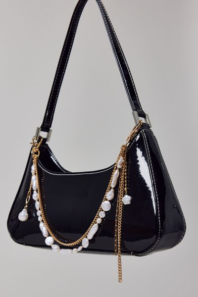 Urban Outfitters Strand Of Pearls Chain Bag Charm In Gold, Women's At  In Gold