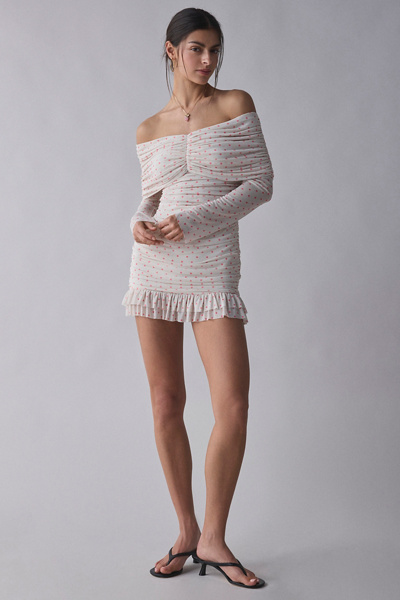 daisy fay mini dress AFRM Fay Polka Dot Mesh Off-The-Shoulder Mini Dress