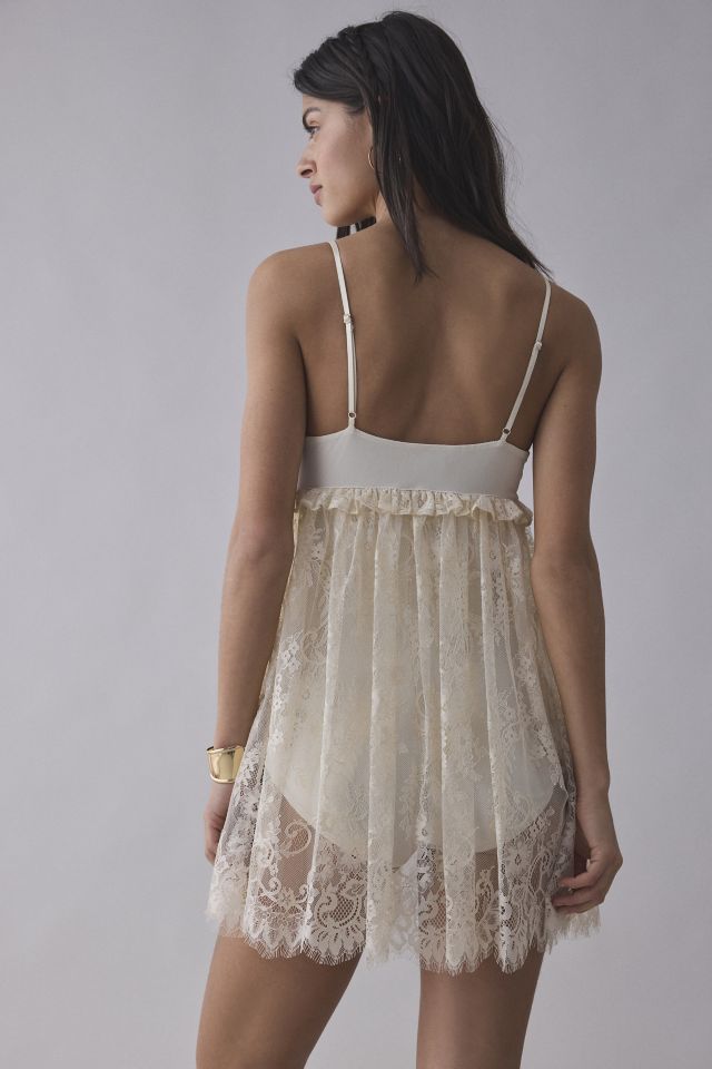 AFRM Aria Sheer Lace Babydoll Mini Dress #2