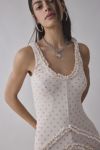 AFRM Landa Polka Dot Mesh Ruffle-Trim Maxi Dress