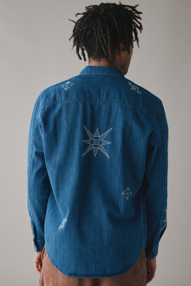 Wax London Trin Embroidered Long Sleeve Button-Down Shirt #1