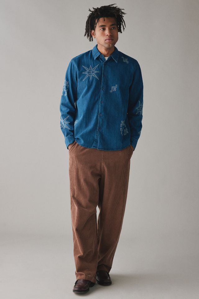 Wax London Trin Embroidered Long Sleeve Button-Down Shirt #2