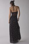 AFRM Britta Ruched Mesh Y-Neck Halter Maxi Dress