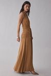 AFRM Heidi Ruched Plunge Halter Maxi Dress | Urban Outfitters