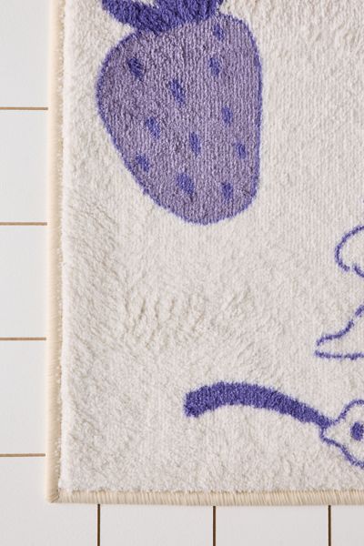 Strawberry Cat Plush Printed Bath Mat